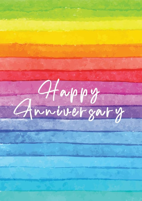 'Happy Anniversary' Rainbow Pride Gay Wedding Anniversary Card created by Danielle Ellen