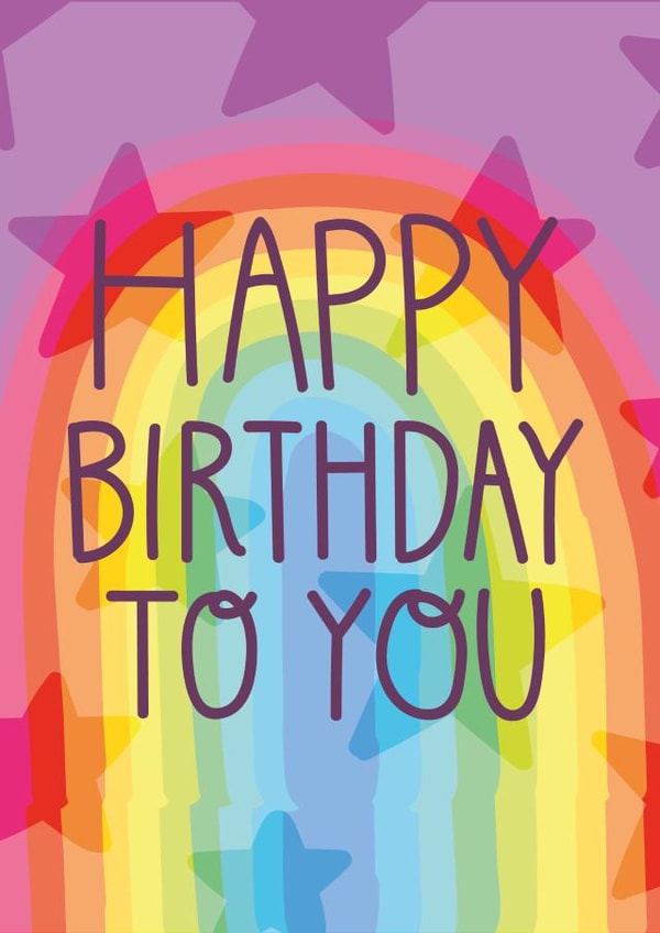 Happy Birthday Rainbow created by Two For Joy Illustration