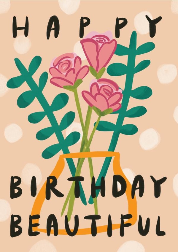 Happy Birthday Beautiful, flower jar created by @AimeeStevens.Design