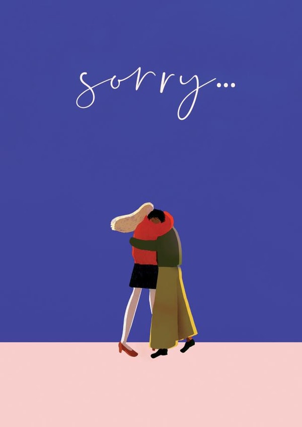Hugging friends for a sorry card created by holaholga