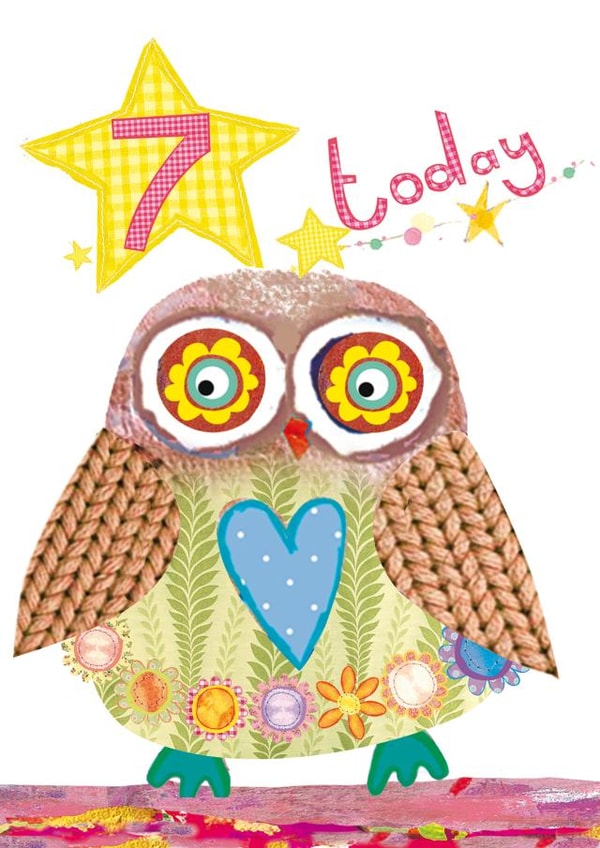 7 TODAY - GIRLS HAPPY 7TH BIRTHDAY CARD created by Anya Higginson