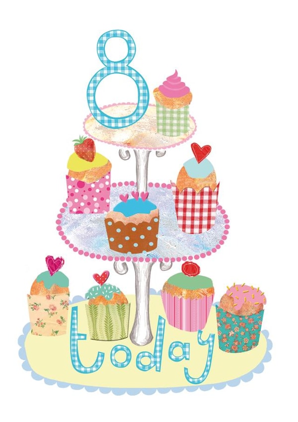 8 TODAY - GIRLS 8TH BIRTHDAY CARD created by Anya Higginson