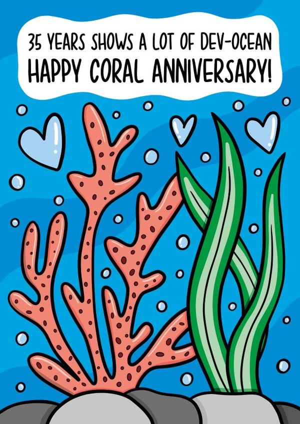 Coral 35 Year Anniversary Card created by TeePee Creations