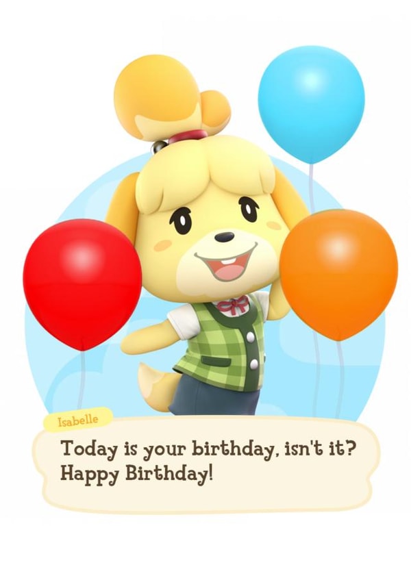 Isabelle Happy Birthday Animal Crossing ACNH 1000 created by Dut