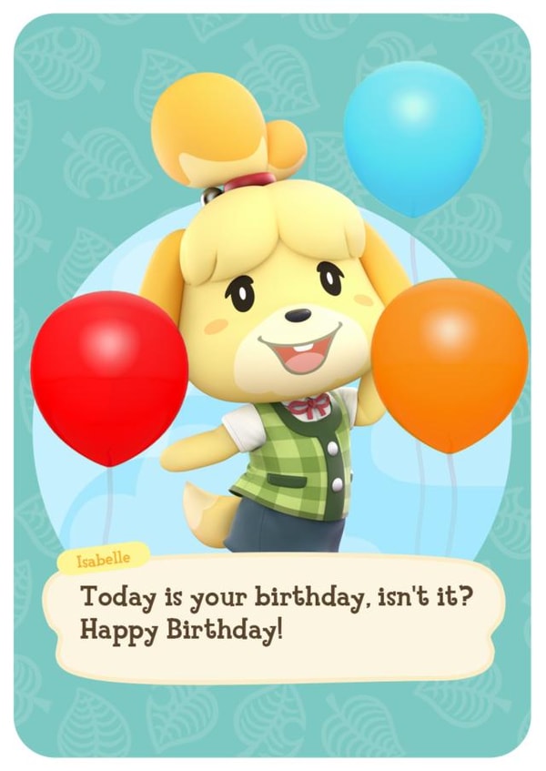 Isabelle Happy Birthday Animal Crossing ACNH 1001 created by Dut