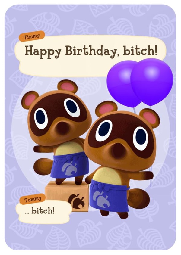 Timmy & Tommy Happy Birthday Animal Crossing ACNH Tom Nook 1000 created by Dut