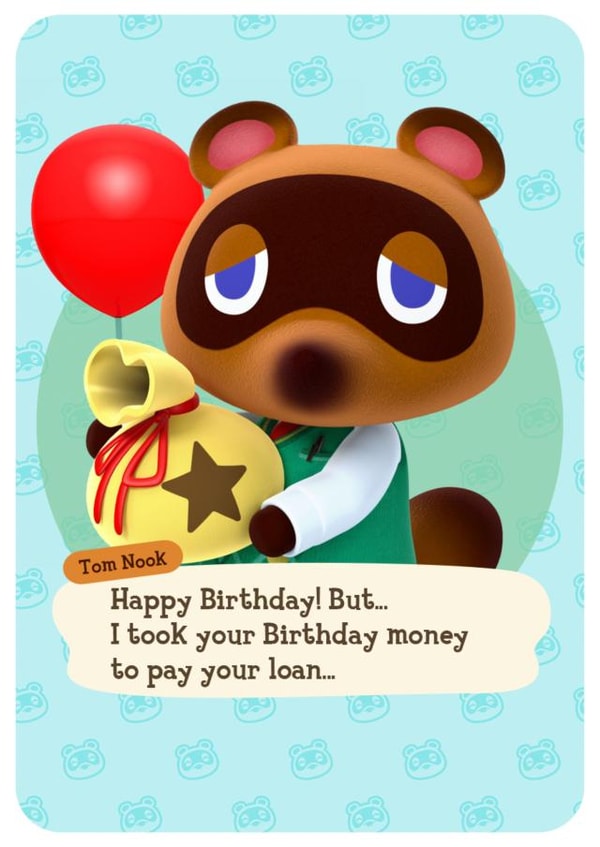 Tom Nook Happy Birthday Animal Crossing ACNH created by Dut