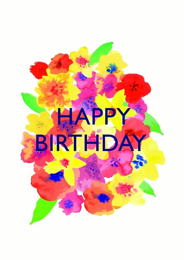 A bright floral Happy Birthday card created by AJL Designs