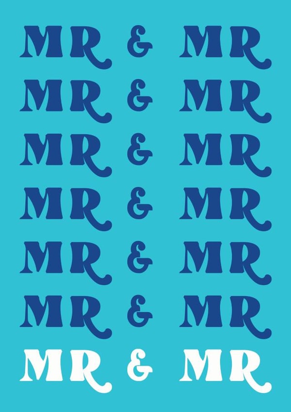 'Mr & Mr' Same Sex Gay Wedding Anniversary Card created by Danielle Ellen