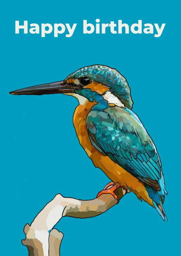 Arty Birthday Card - Bird - Blue Tit created by CoolArt2021