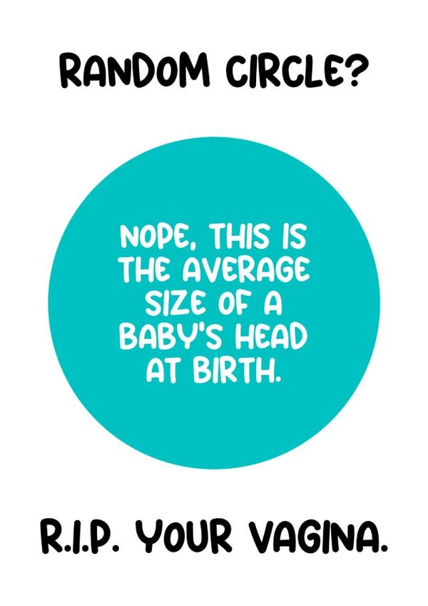 Funny pregnancy congratulations and new baby birth card created by The Girl Next Draw Cards