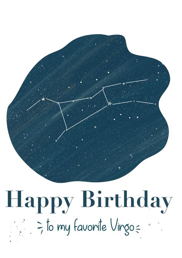 Virgo constellation birthday card created by Kaytealogy 