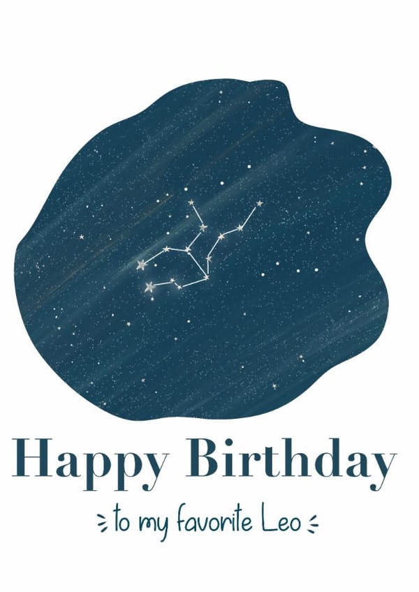 Leo constellation Birthday Card created by Kaytealogy 