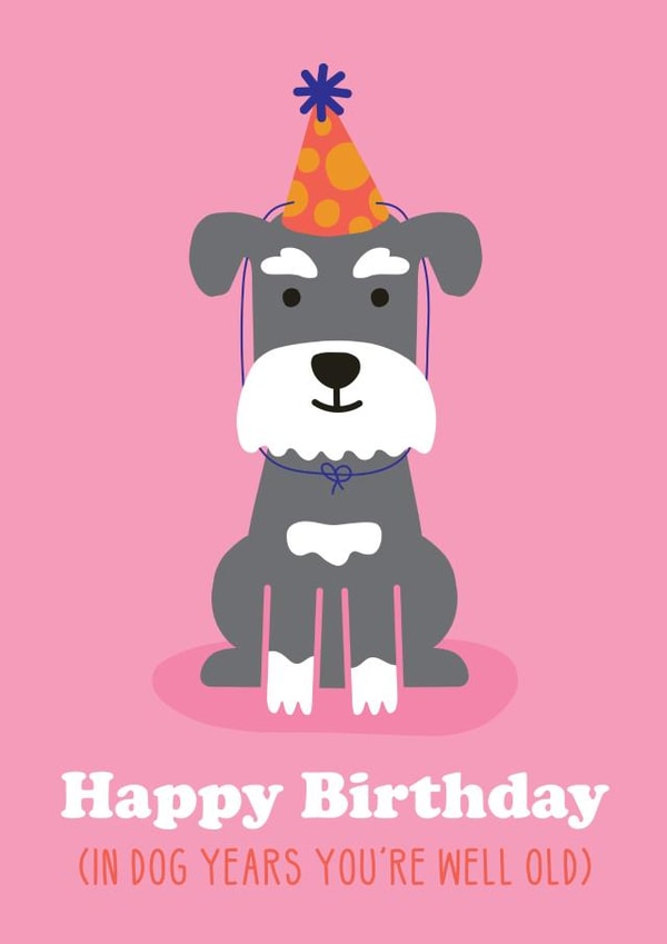 Funny Dog Birthday Card - In Dog Years You're Well Old created by Studio Boketto