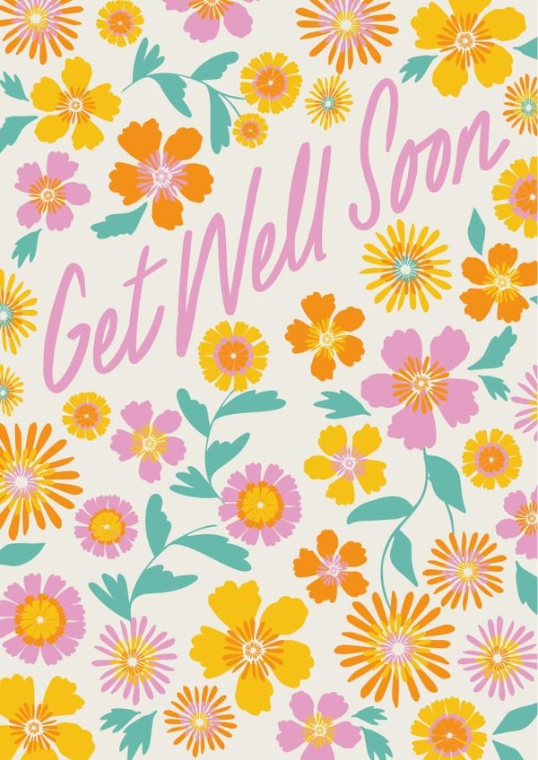 Get Well Soon Cheerful Bright Flower card created by Kattern Design