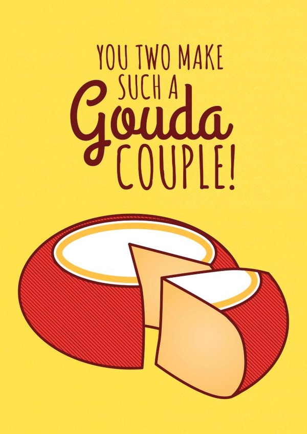 Gouda Couple Cheese Lover Wedding Card created by Tiny Bee Cards
