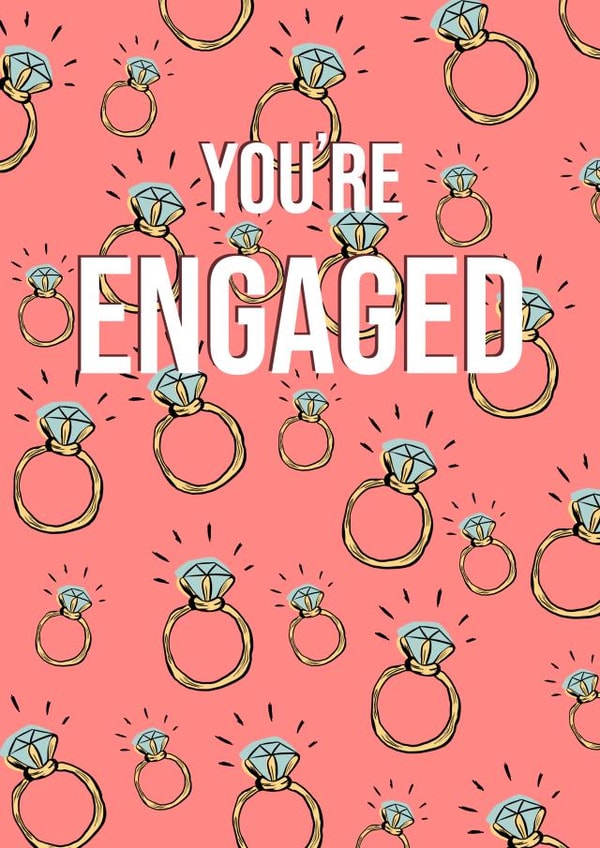 Stylish Engagement Card - Rings Pattern - You’re Engaged created by Josh Daniel