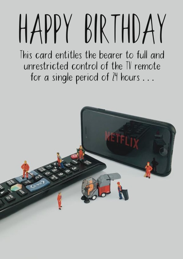 The perfect birthday present? The TV remote for 24 hours! created by Shore Designs