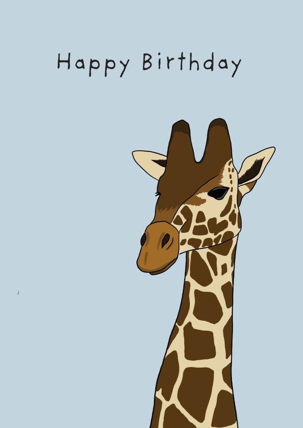 Happy Birthday Giraffe Card created by Lisa Swift Illustration