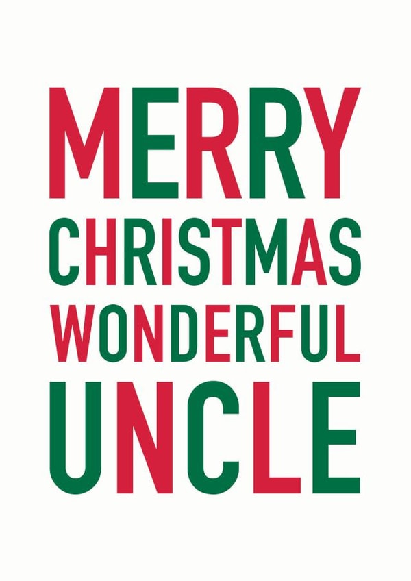 Christmas Card for Uncle - Merry Christmas Wonderful Uncle created by Studio 9