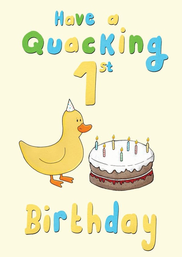 Quacking 1st Birthday created by Martyn Scribbler Illustration