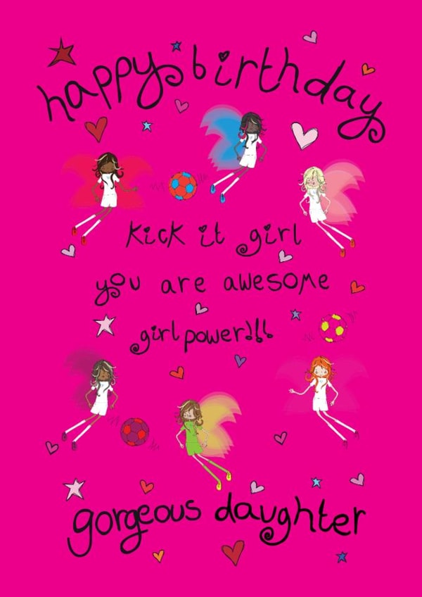 Happy Birthday Daughter Girl Power Football Fairies created by The Girl Power Fairies