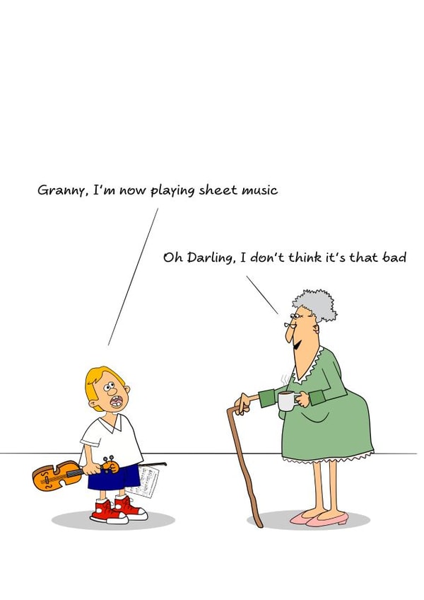 Funny Birthday Card for Mum or Grandmother - Learning Music created by Swizzoo