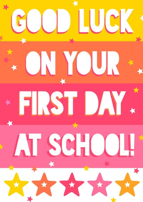 First Day of School Card - Good Luck - Pink created by Little Silverleaf