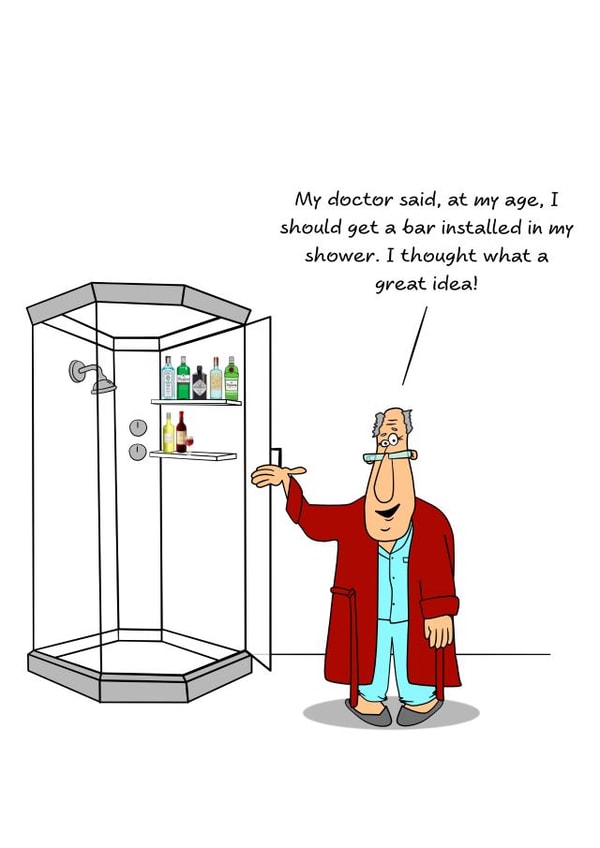Funny Birthday Card for Husband, Grandad - Bar in the Shower 1001 created by Swizzoo