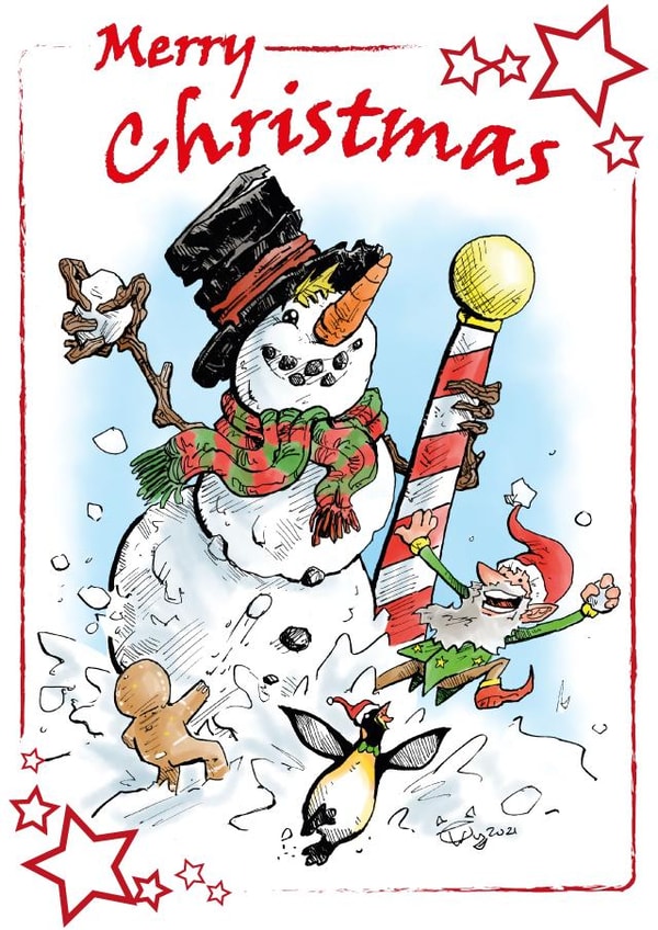 Merry Christmas Snowman Snowball Fight! created by Tim Jenkins