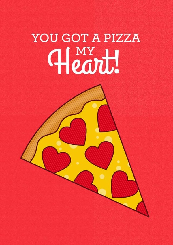 Pizza My Heart Love Card created by Tiny Bee Cards