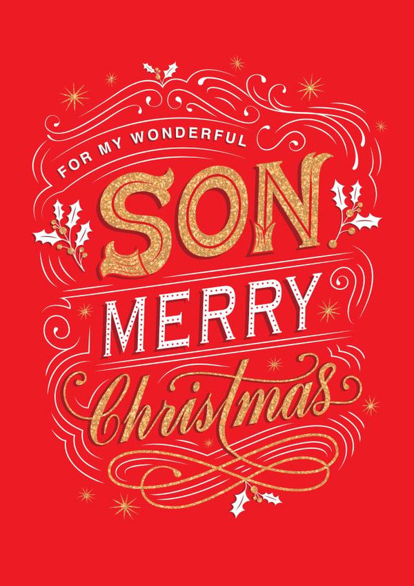 Christmas Card - For Son - Merry Christmas created by Dalia Clark Design