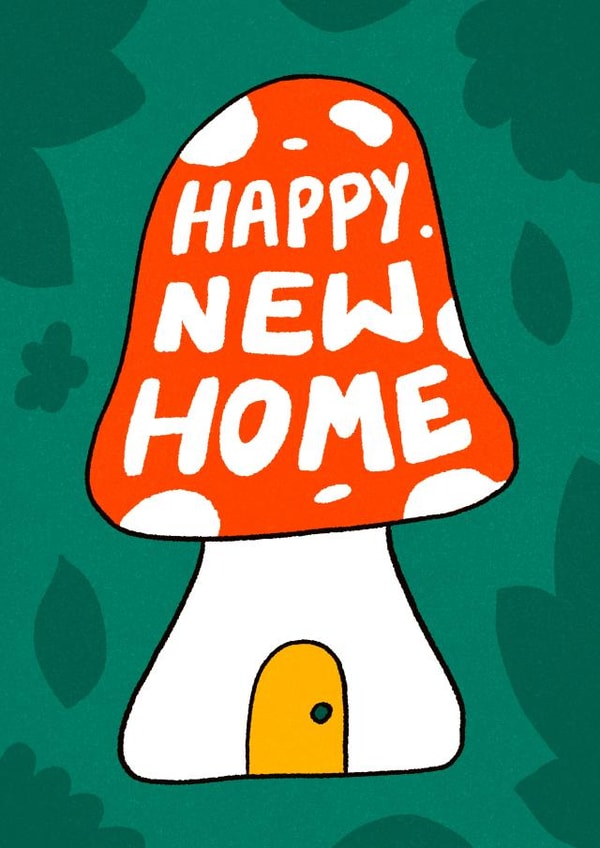 Happy new home toadstool card created by Vicky Hughes