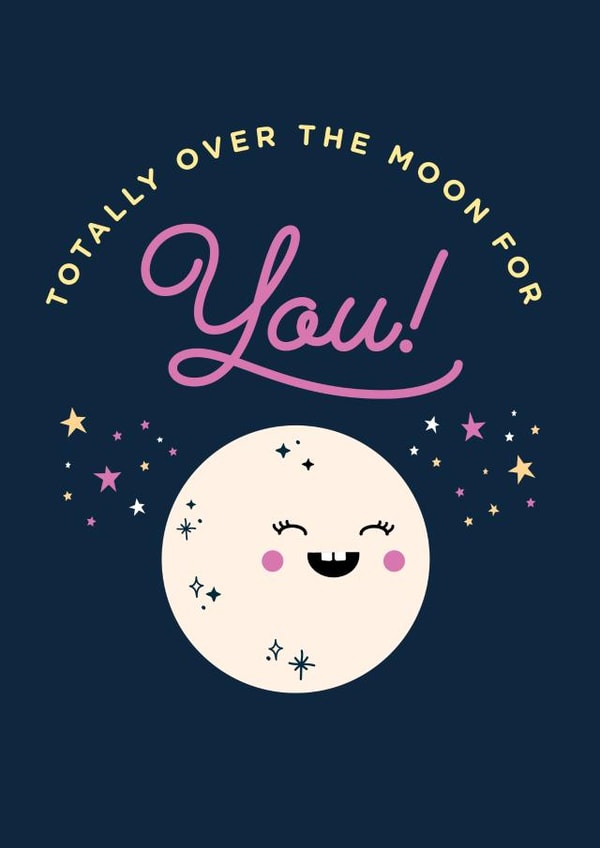 Totally Over The Moon For You! created by Girl & Cat Studio