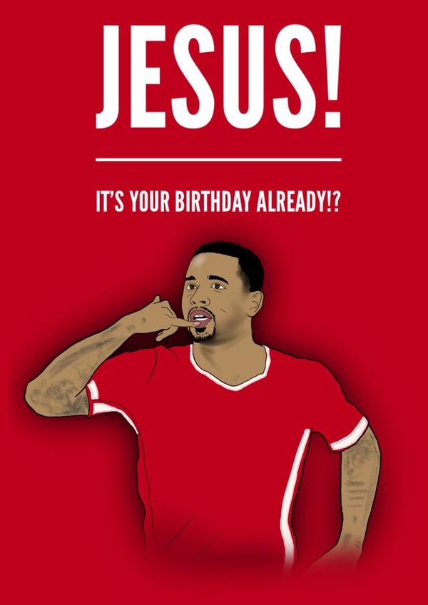 Gabriel Jesus Birthday Card created by Elgo Designs