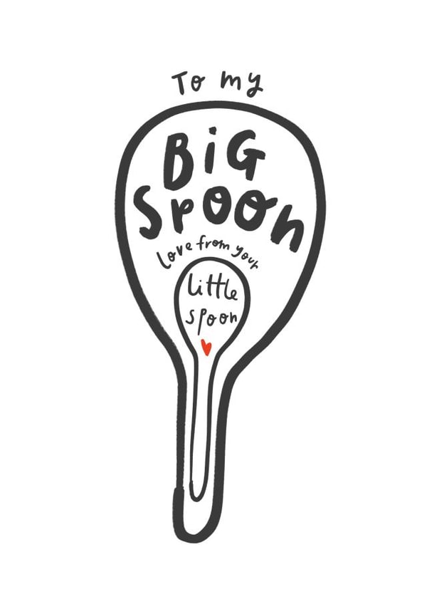 big spoon little spoon spooning anniversary card | thortful