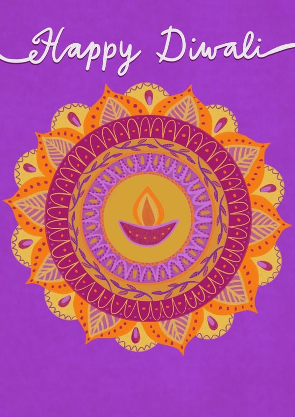 Happy Diwali Rangoli Greetings Card 1000 created by Rachel Singh
