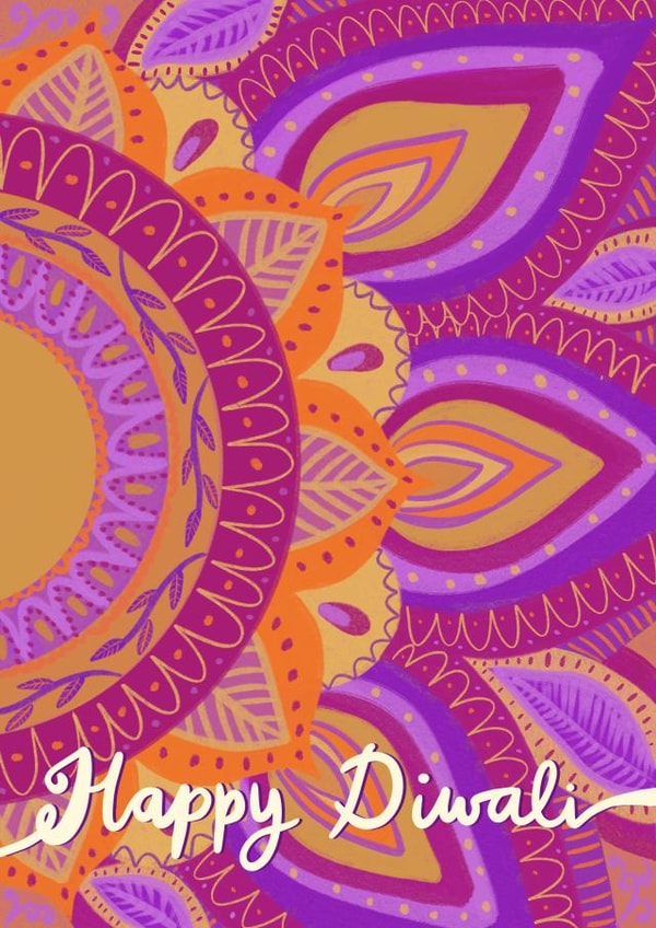 Happy Diwali Rangoli Greetings Card 1001 created by Rachel Singh