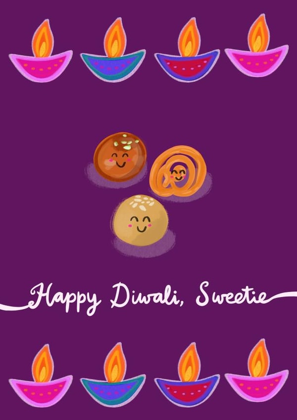 Happy Diwali, Sweetie Greetings Card created by Rachel Singh