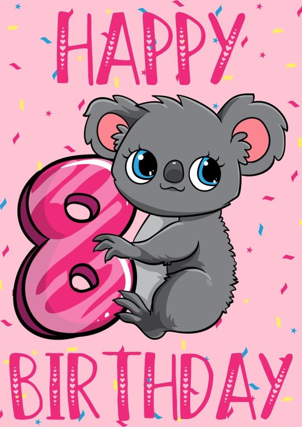 8th Birthday Koala Bear Card 1001 created by Love Gifts