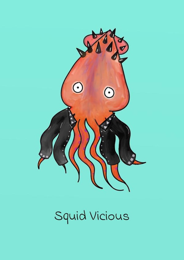 Squid Vicious - just because! created by Quack Animal Art