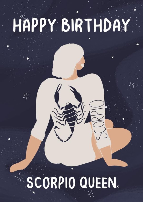 Zodiac Birthday Card 1000 created by Heather Rose Designs