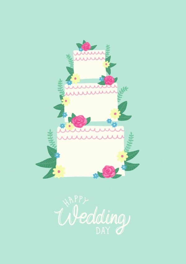 Pretty Cake Wedding Card - Happy Wedding Day created by Emma ML