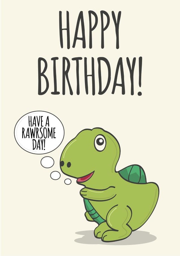 Rawrsome Birthday Card created by Nathan Cooper