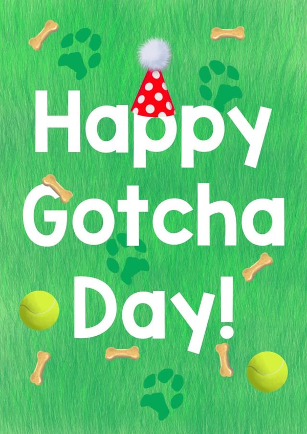 Happy Gotcha Day! Birthday dog- Happy Got Ya day - Tennis ball - dog treats created by Yamaste Art