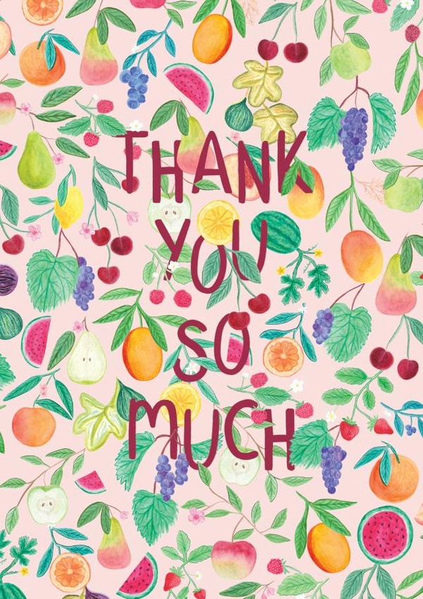 Fruity thank you card created by Sofia Papa Designs