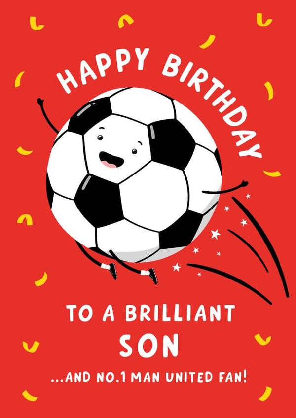 Football Birthday Card Son - Man United created by Macie Dot Doodles