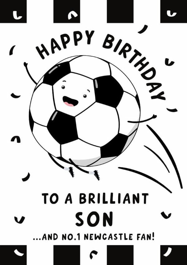 Cute Birthday Card - Brilliant Son - Newcastle United Football created by Macie Dot Doodles