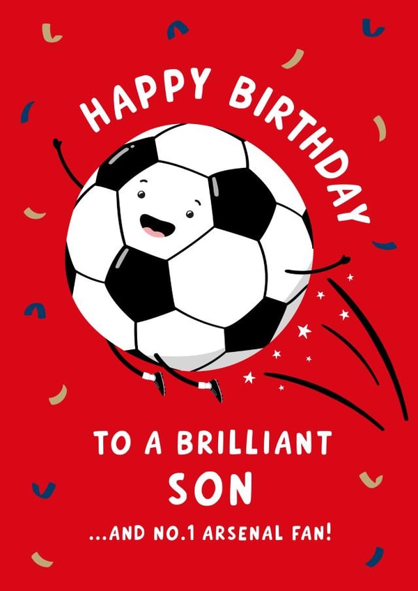 Football Birthday Card Son - Arsenal created by Macie Dot Doodles