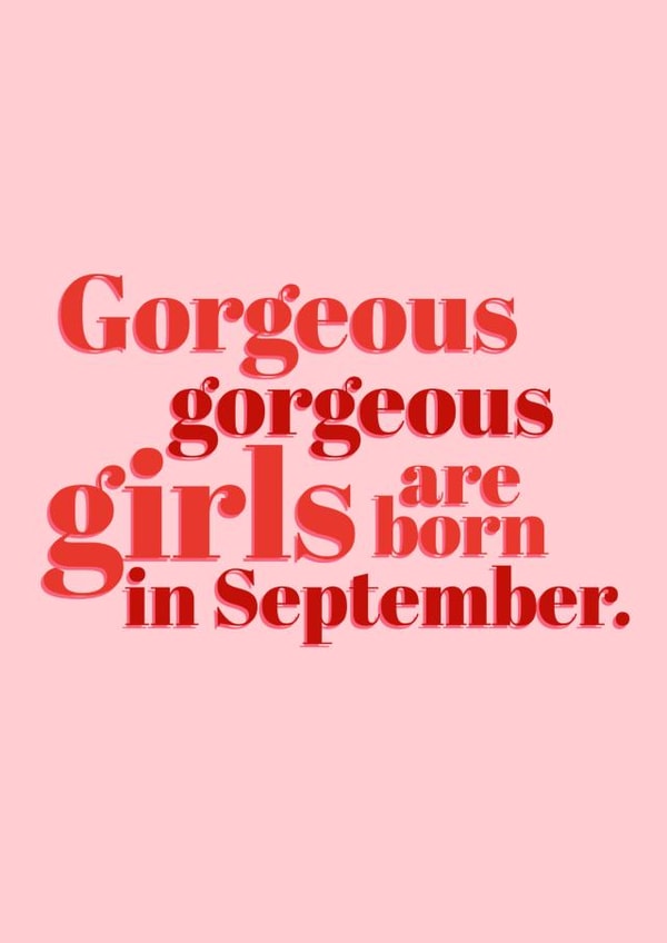 Classic Birthday Card - September - Gorgeous Girls created by @EmilySwallow